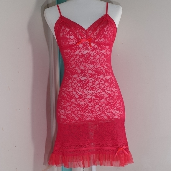Victoria's Secret Neon Pink Lace Slip Size M. - Picture 3 of 12